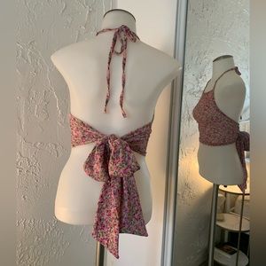 Big bow halter crop top